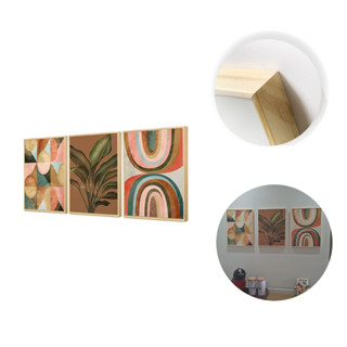 Kit 3 Quadros Sala de Jantar Plantas Formas Coloridas Geométrico Boho em Oferta na Shopee