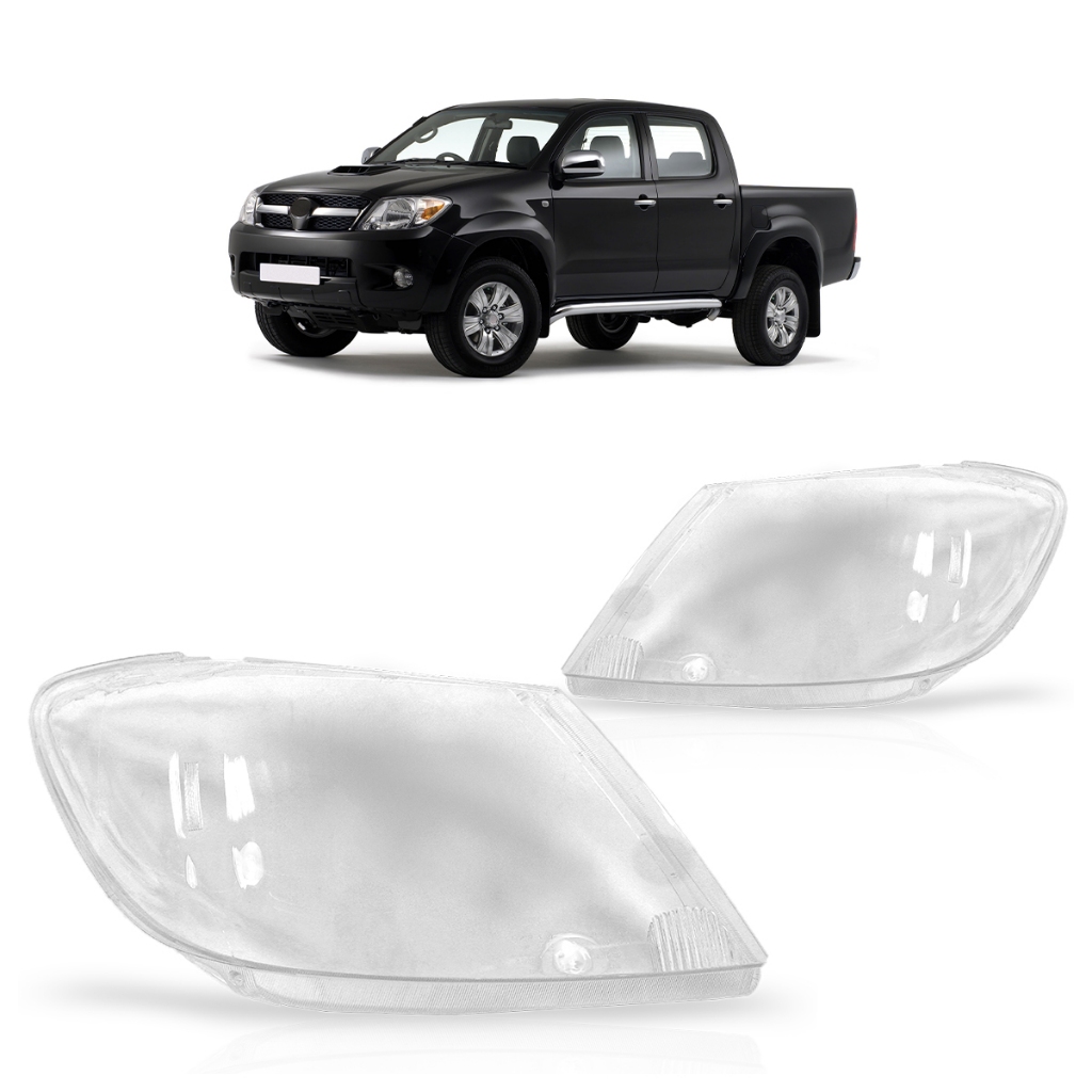 Lente Farol Dianteiro Hilux Sr 2005 2006 2007 2008 2009 2010 2011 Transparente Lente Lisa Acrilico em Oferta na Shopee