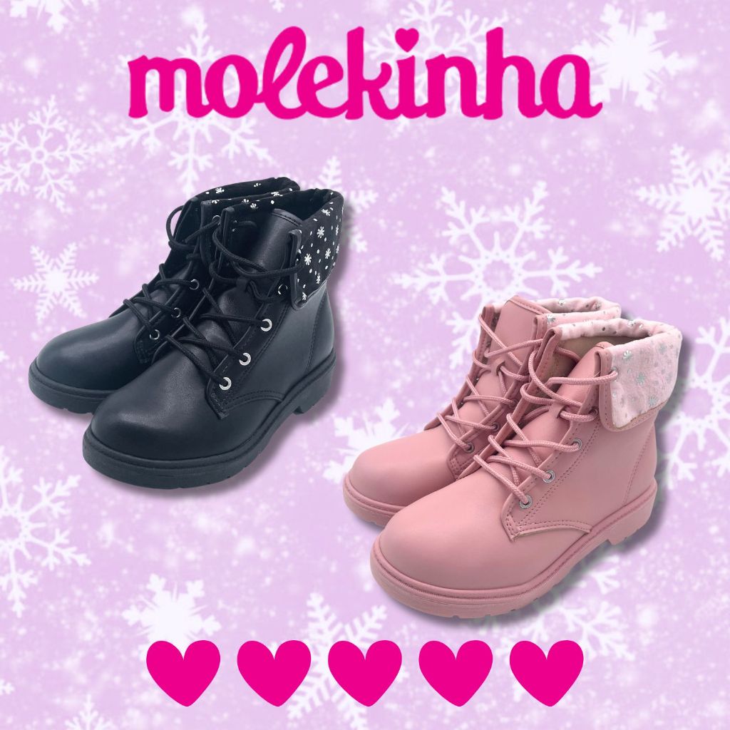 Bota Infantil Menina Molekinha Pelinho Decorado