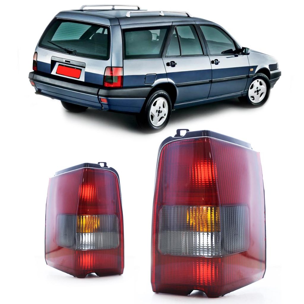 Lanterna Traseira Tempra 1992 1993 1994 1995 Bicolor Lente Estriada Acrilica