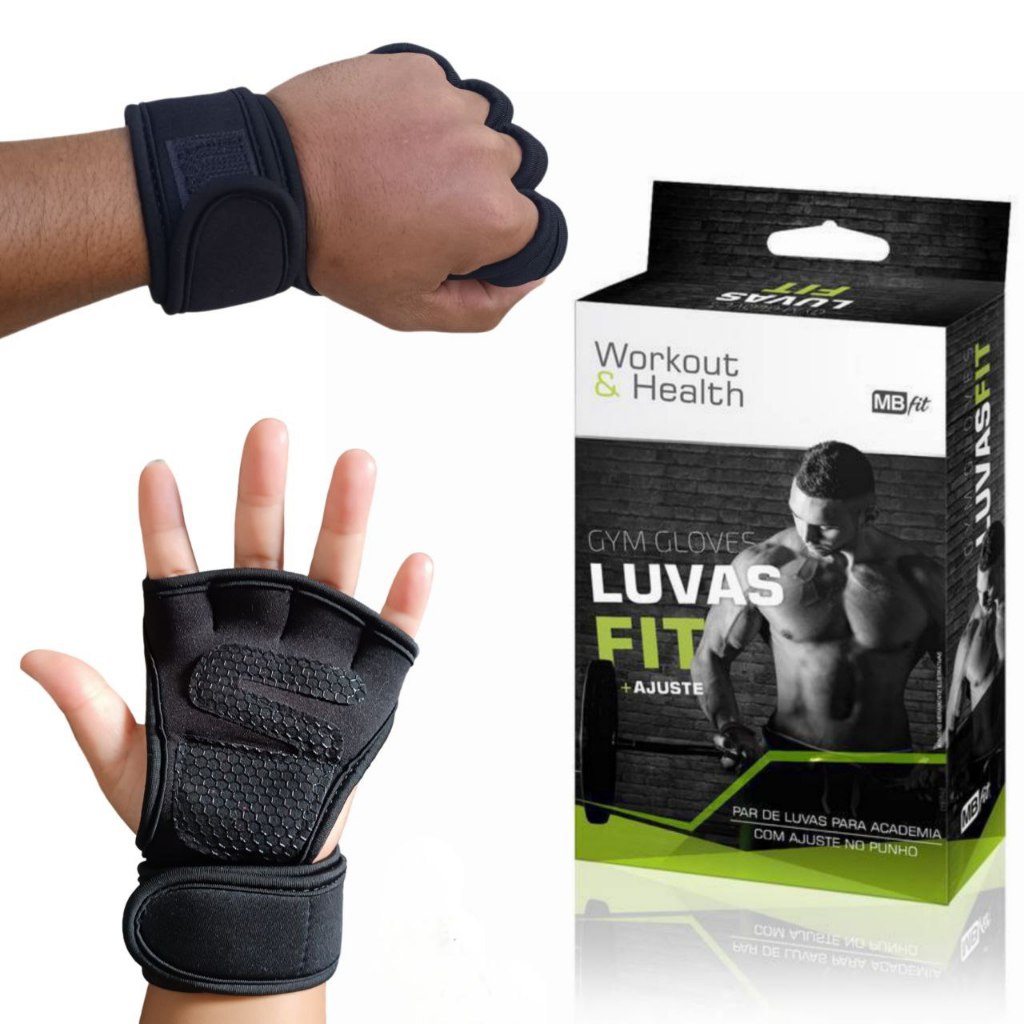 Luva Academia Treino Crossfit Masculino Feminino Com Ajuste