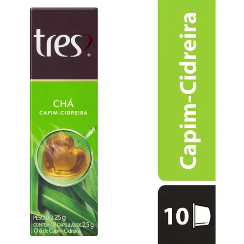 10 Cápsulas Chá Três Corações - Capim Cidreira