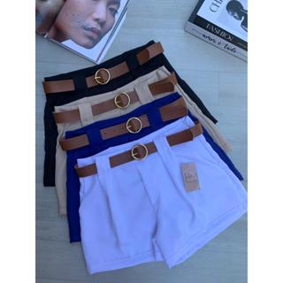 Short Feminino Alfaitaria Com Cinto De Couro Social Zara Cintura Alta