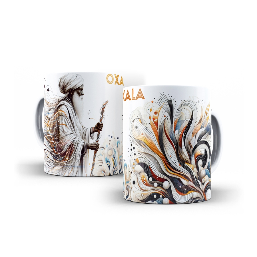 Caneca Oxalá Porcelana - Umbanda Candomblé