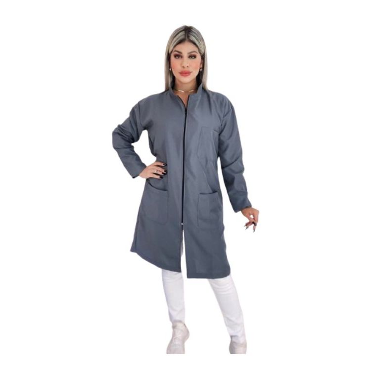 Jaleco De Manga Curta Médica Atendimento Clínico Em Oxford Unissex - Uniforme Profissional 18