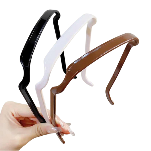 Tiara com efeito de óculos de sol no cabelo