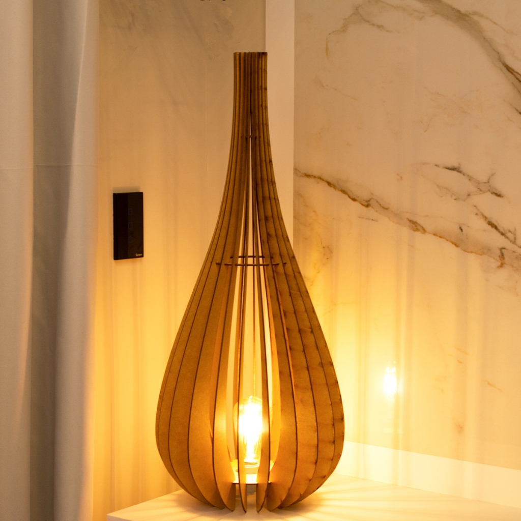 Luminária de Chão modelo Gota M Abajur para Decoração Cru Perfeito