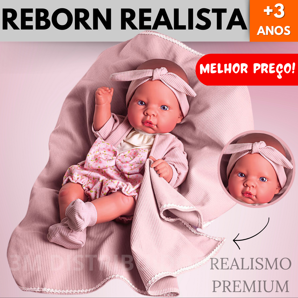 Boneca Reborn Realista Bebê De Verdade Com Acessórios Manta E Roupa Realismo Premium Pode Dar Banho Certidão De Nascimento Milk