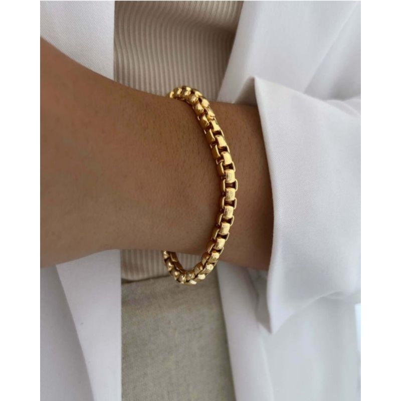 Pulseira Corrente Veneziana Feminina Semijoia