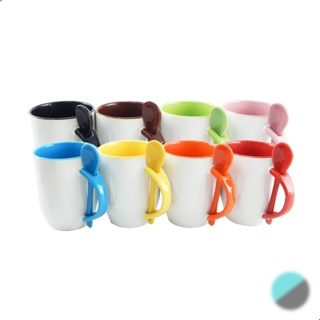 6 Caneca Para Sublimação Alça Colher Interior Colorida 325ml em Oferta na Shopee