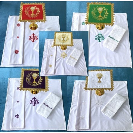 Kit com 5 Alfaias Cálice uva Trigo - Cores Liturgicas em Oferta na Shopee