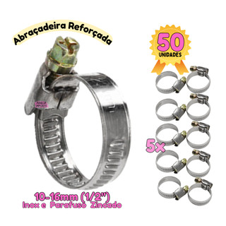 KIT com 50 Abracadeiras de Metal ou 40unidades Abracadeira de Aço Profissional e modelo Borboleta