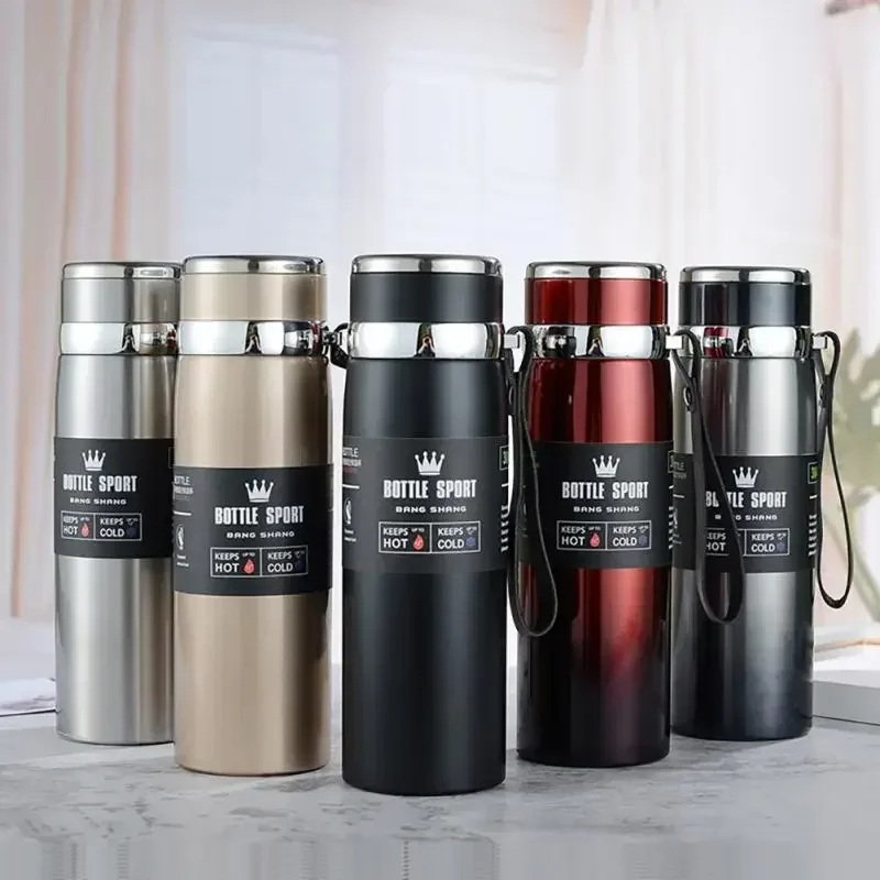 Garrafa Inox Térmica Com Infusor De Água Café Parede Dupla Com Alça Vacuum