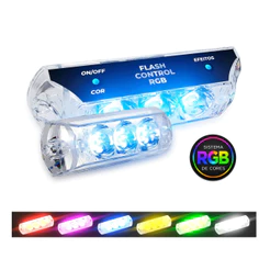 Kit Strobo Automotivo Rgb Zendel 9w Flash Control Completo 7 Cores