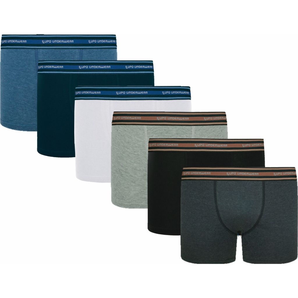 Kit 6 Cueca Lupo Infantil 141 Box Boxer Original Cotton Algodão