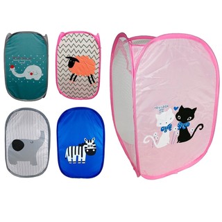 Cesto Organizador de Roupa Suja Brinquedos de Nylon Dobrável 53x33