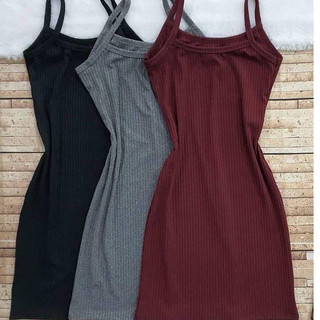 Vestidinho canelado midi Vestidos Promoção Varias Cores e Tamanhos P ao GG - 1,2 ou 3 Peças