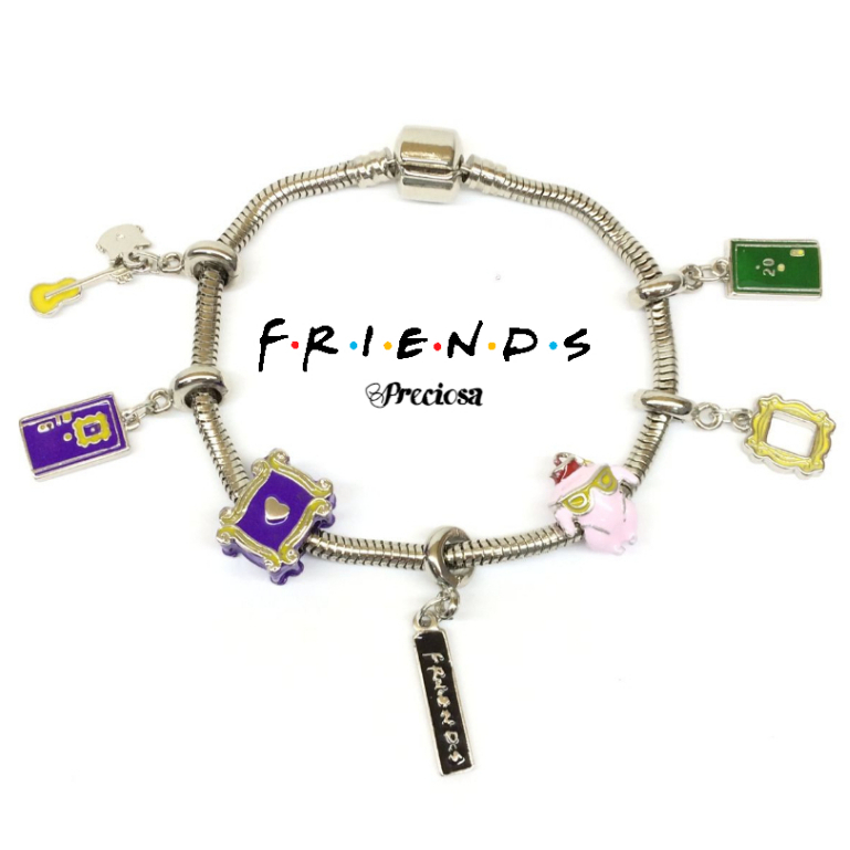 Berloques charm linha friends 2 moldura passante porta plaquinha violão phoebe peru estilo pandora vivara life charms banhados