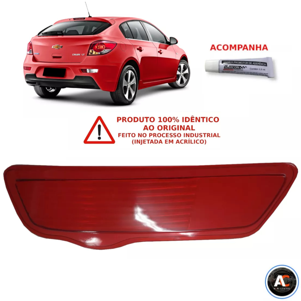 Lente Lanterna Neblina Cruze Hatch 2012 2013 2014 2015 2016 Lado Esquerdo (Motorista) Com Cola