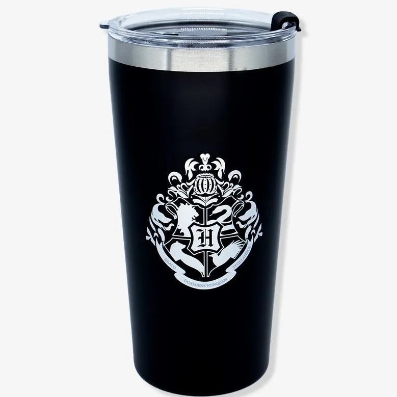 Copo Térmico Harry Potter Hogwarts Oficial 500ml Quente Gelado Bebida Preto com tampa