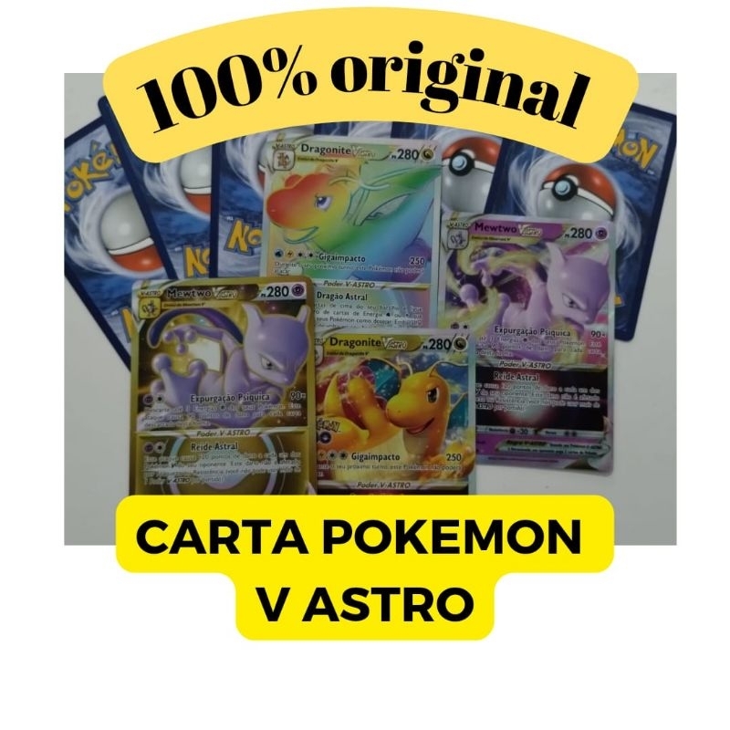 Cartas Pokémons V ASTRO e VMAX 100% Originais da Copag em Portugês BR