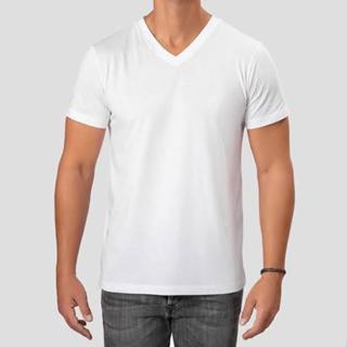 CAMISETA MASCULINA GOLA V BÁSICA LISA 100% ALGODÃO UNISSEX em Oferta na Shopee