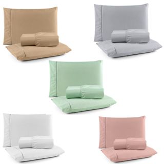 Jogo Lençol Fronha Super King 600 Fios 3 Peças Cama Acabamento e Tecido Premium Macio Ponto Palito em Oferta na Shopee