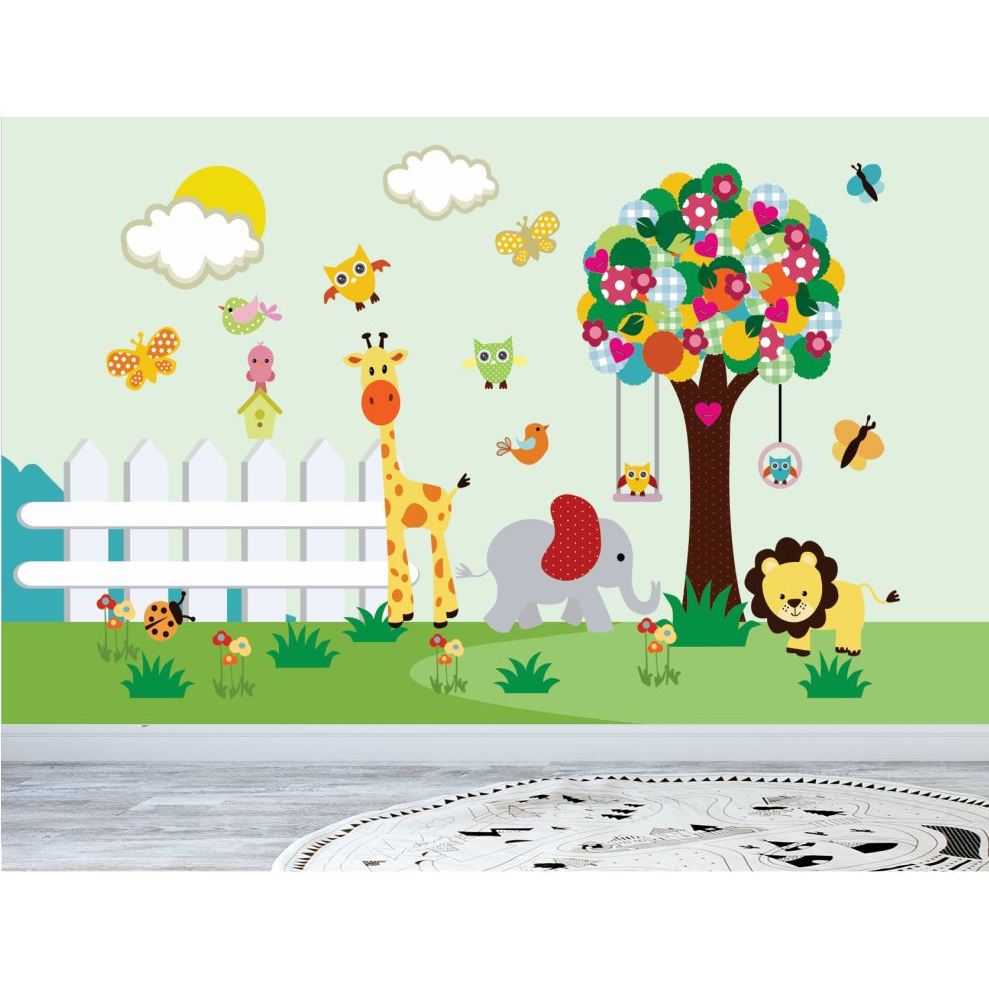 Papel de Parede Safari baby com cerquinha