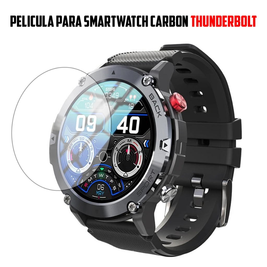 Película para Smartwatch CARBON THUNDERBOLT de vidro temperado Proteção de Tela Resistente em Oferta na Shopee