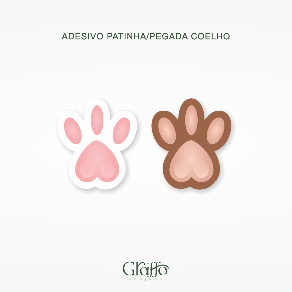 KIT ADESIVO ARTESANAL PEGADAS / PATINHAS DE COELHO - CAÇA AO OVO DE PÁSCOA