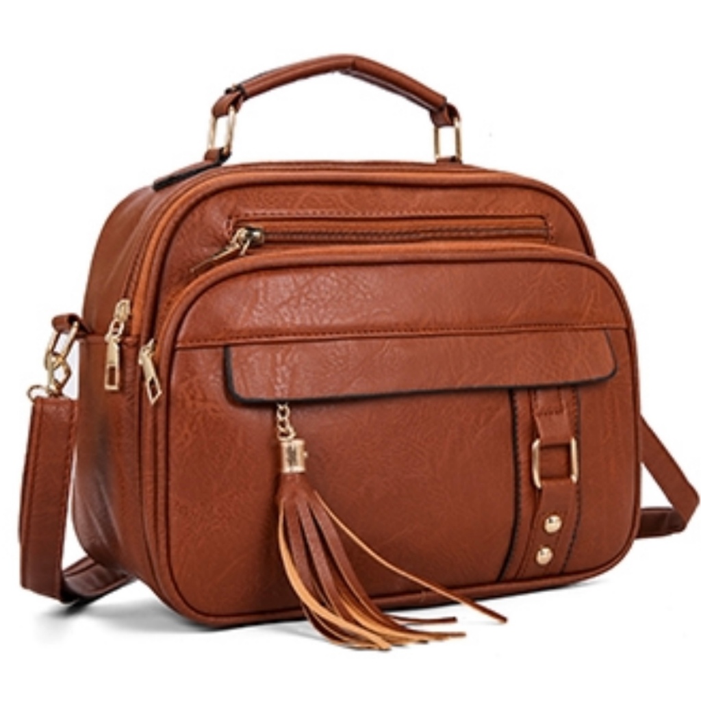 Bolsa Feminina Com Alça Lateral Transversal Faixa de Mão De Couro S2420