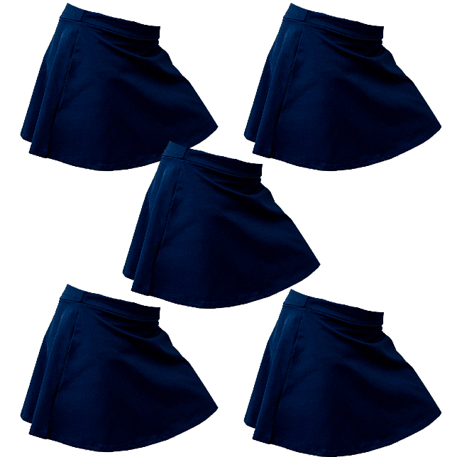 Short Saia Infantil Liso Uniforme Escolar Meninas Kit 5 Unidades