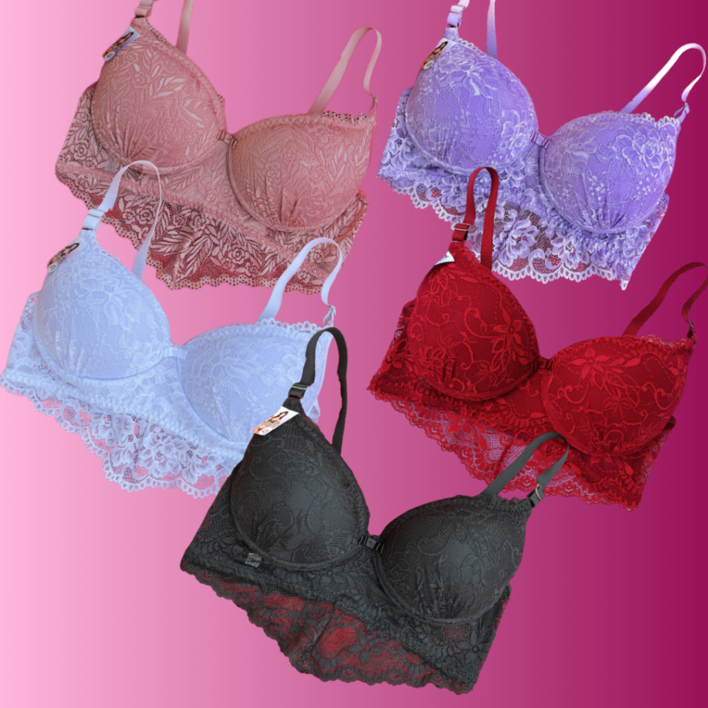 KIT 3 Sutiã Bojão Reforçado Renda Sexy Com Aro Plus Size Premium Luxo