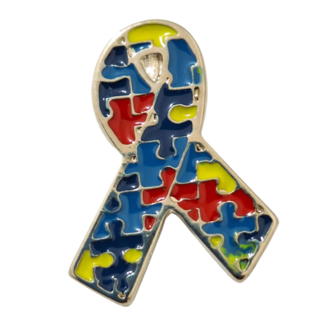 Laço Pin Broche Boton Campanha Conscientização Autismo