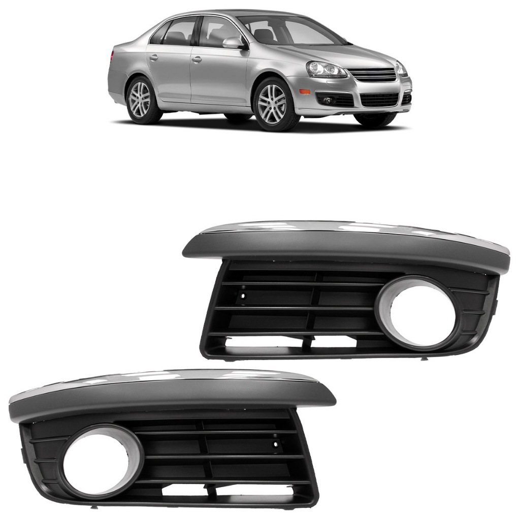 Moldura Grade do Milha Jetta 2007 2008 2009 2010 Com Furo Preto em Oferta na Shopee