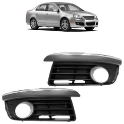 Moldura Grade do Milha Jetta 2007 2008 2009 2010 Com Furo Preto
