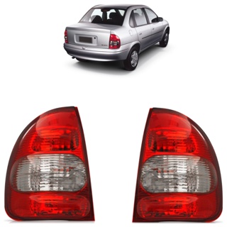 Lanterna Traseira Corsa Sedan 2000 2001 2002 Bicolor Lente Estriada Acrilico em Oferta na Shopee