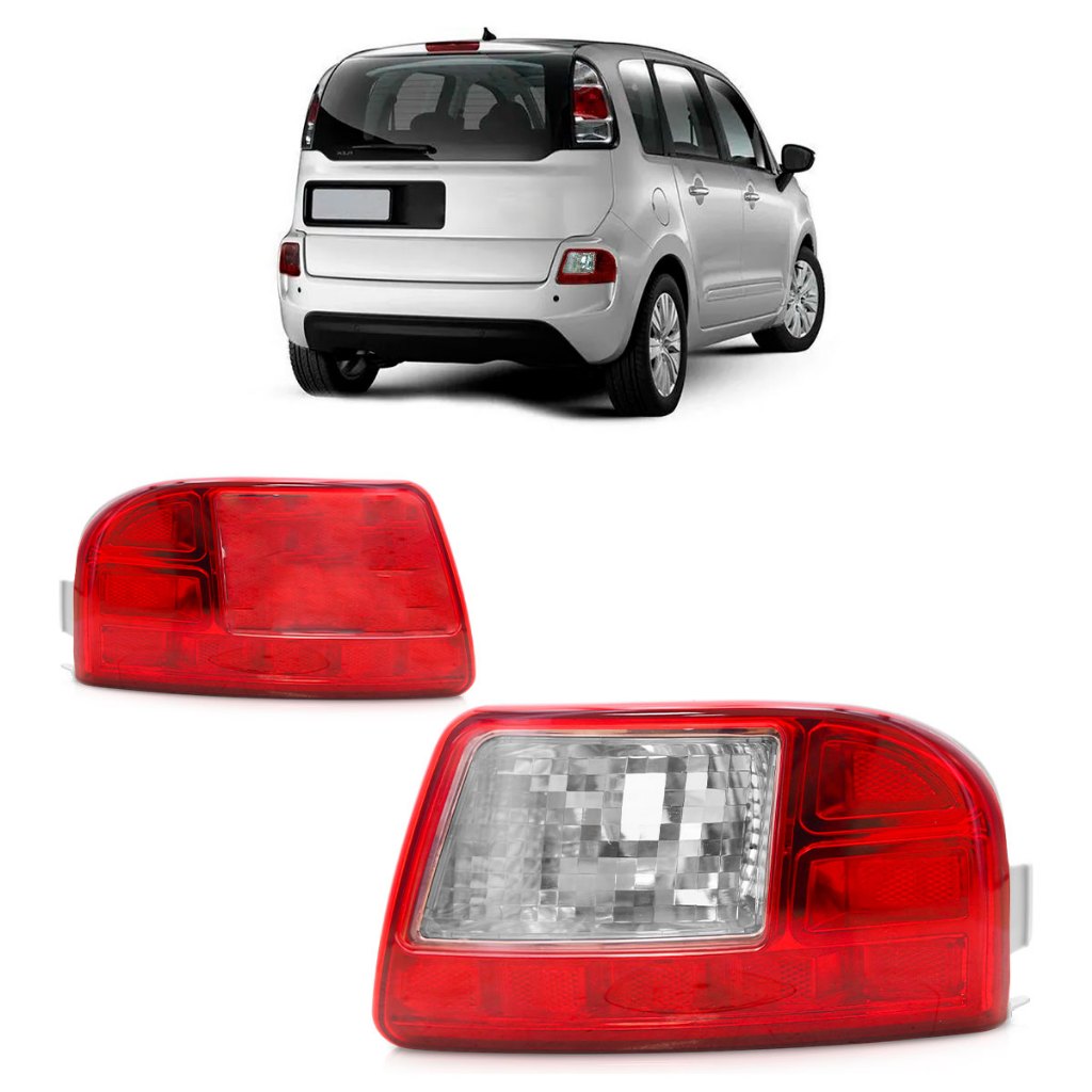 Lanterna Traseira Parachoque C3 Aircross Picasso 2012 2013 2014 2015 Bicolor Lente Acrilico em Oferta na Shopee