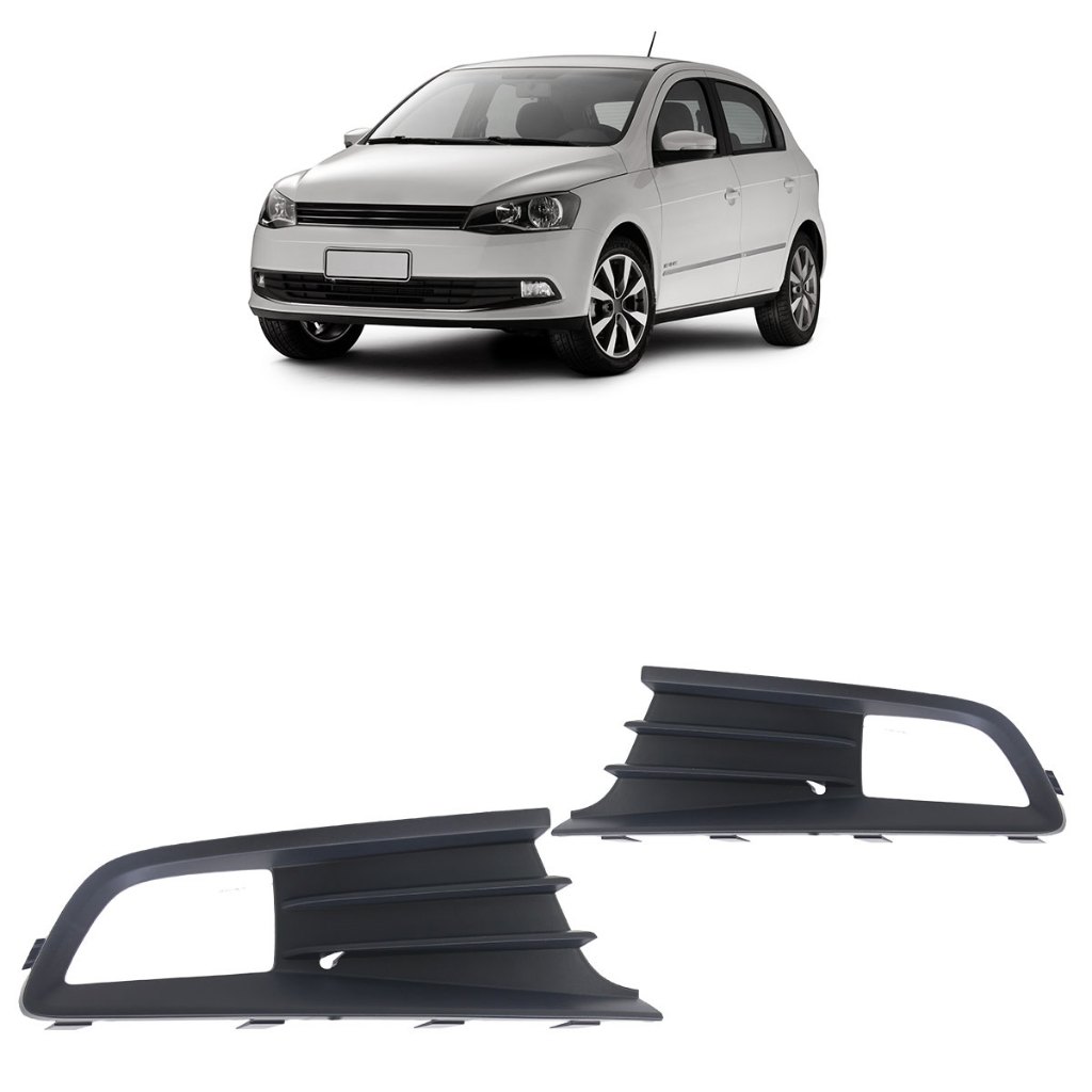 Moldura Grade Milha Gol G6 2012 2013 2014 2015 2016 Preto Com Furo Texturizado - Spare Parts and Accessories for Vehicles
