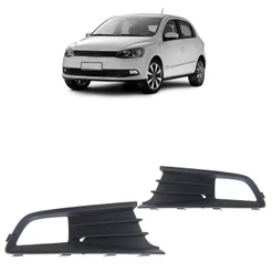 Moldura Grade Milha Gol G6 2012 2013 2014 2015 2016 Preto Com Furo Texturizado