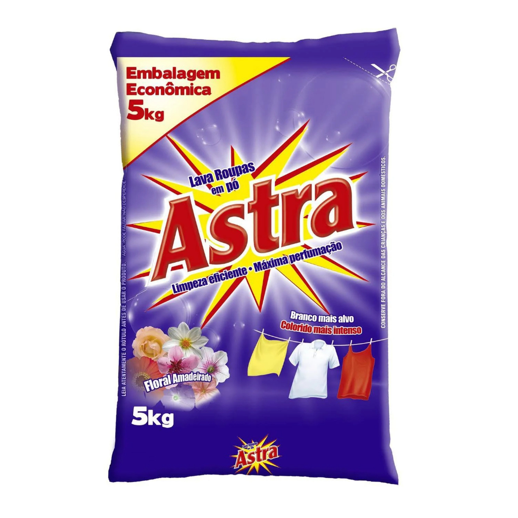 Sabão Em Pó Astra Floral Amadeirado Embalagem Econômica 5 Kg