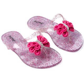 Chinelo rosa glitter laço strass juvenil adulto lançamento juju shoes