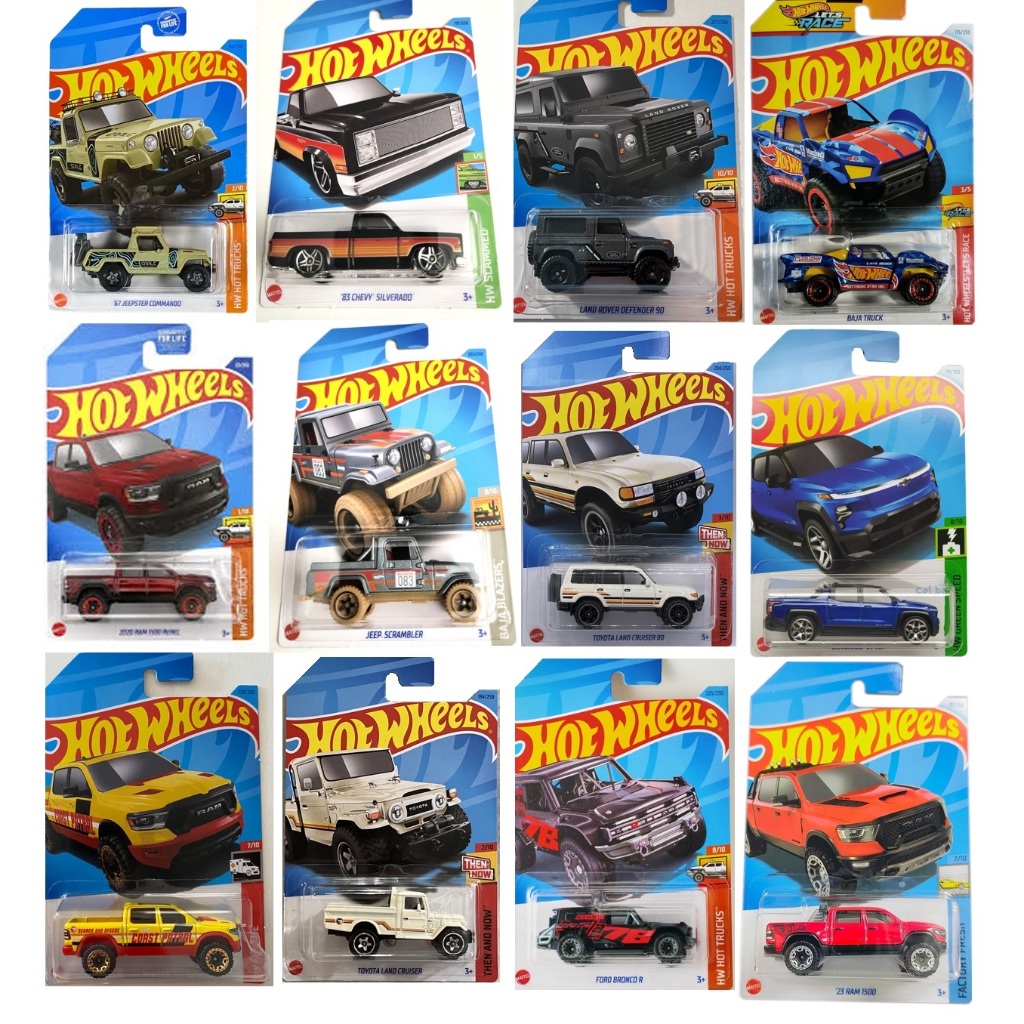 Caminhonete - SUV - Fora de Estrada -  OFF Road - Jeep - Land Rover - Toyota - Hot Wheels 1:64 Miniatura