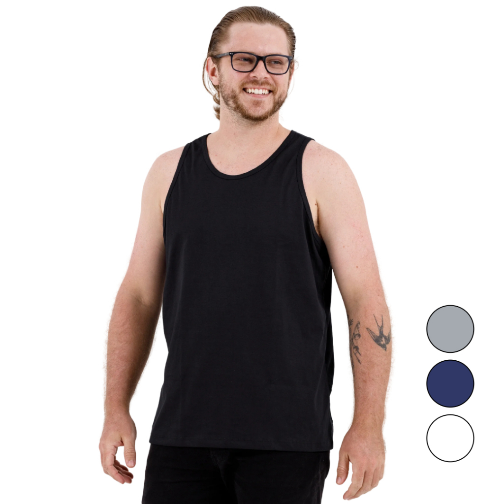 Regata Masculina Básica 100% Algodão em Oferta na Shopee