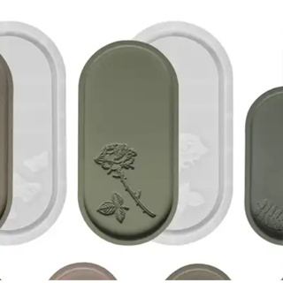 Molde Silicone Bandeja Oval Flor Rosa M137 Gesso Resina Vela em Oferta na Shopee