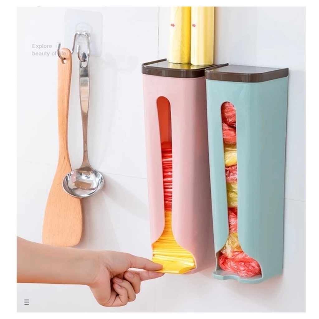 Dispenser Organiza Sacolas Puxa Sacos Lixo Parede E Cozinha