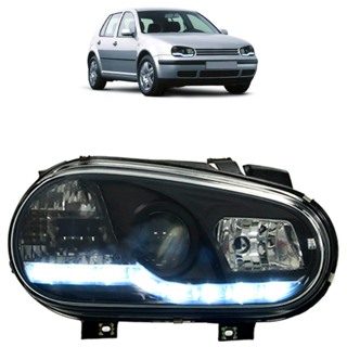 Farol Daylight Golf 1999 2000 2001 2002 2003 2004 2005 2006 Máscara Negra Led em Oferta na Shopee