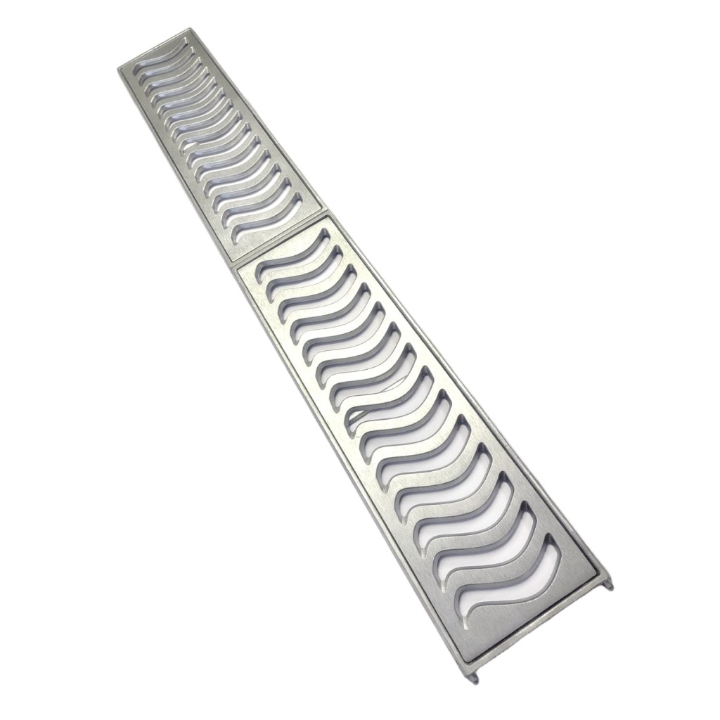 Ralo Grelha Linear Elite 15x100cm Reforçado Com Aro De Fixação (2 Peças 15x50cm)