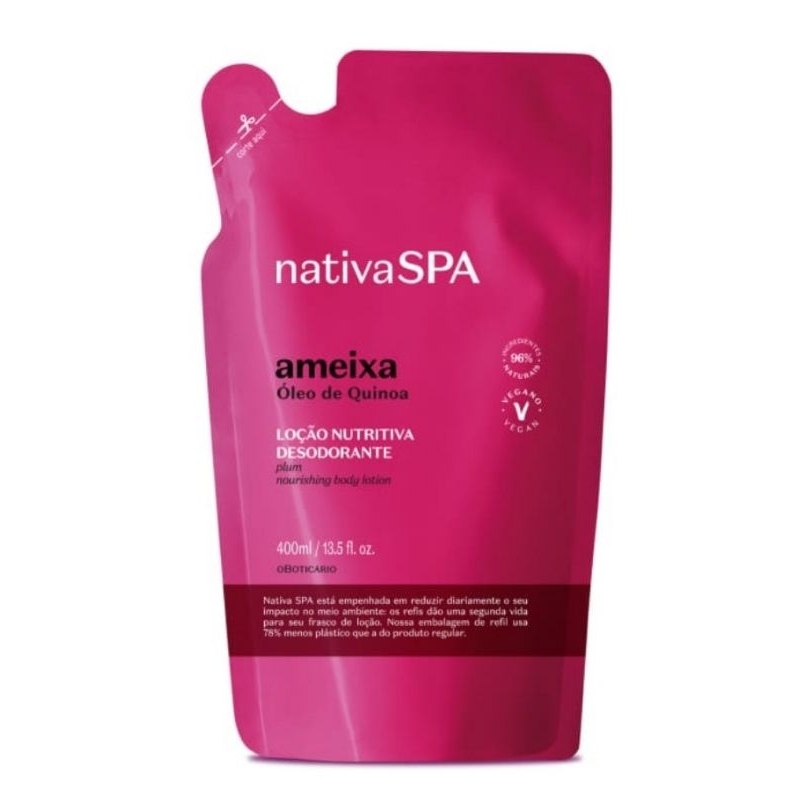 Refil Loção Desodorante Hidratante Corporal Nativa SPA Ameixa 400 ml