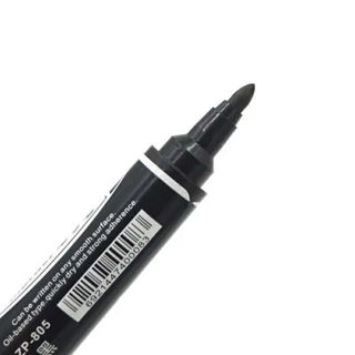 1 Unidades Canetas Marcador Permanente Preto 4mm Pincel Atomico Adere a todas superfícies em Oferta na Shopee